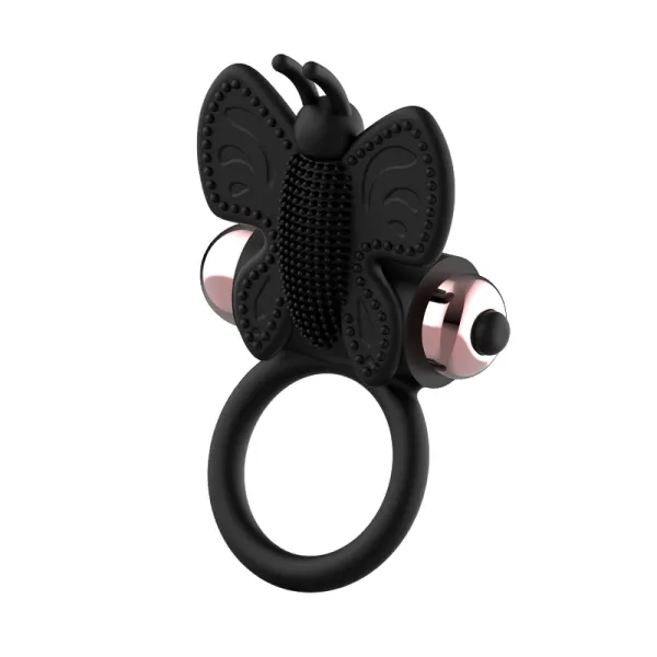 Cockring Schmetterling mit Vibrator Schwarz/ Gold von Coquette Toys | Fesselliebe.de
