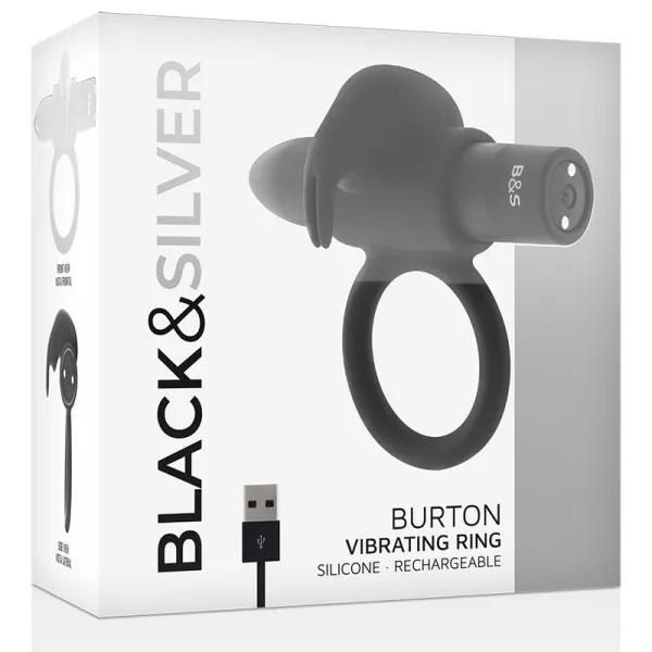 Burton Ring 10 Vibrationsmodi Schwarz von Black&Silver | Fesselliebe.de