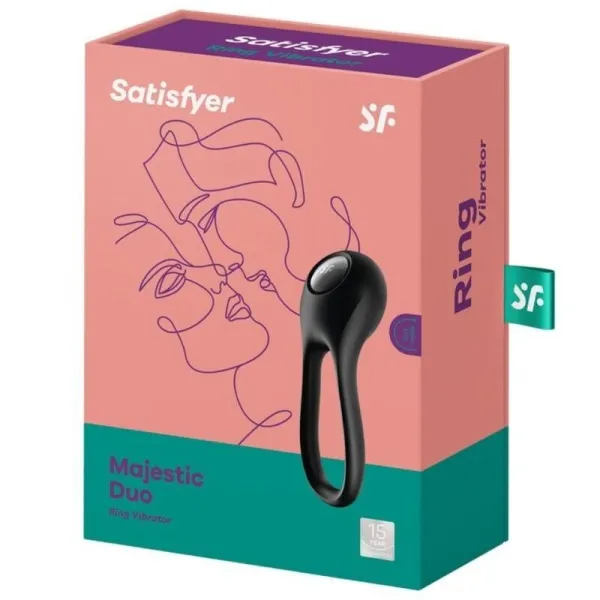 Majestic Duo Ring Vibrator Schwarz von Satisfyer Ring | Fesselliebe.de
