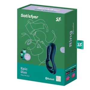 Epic Duo Ringvibratorapp Blau von Satisfyer Connect