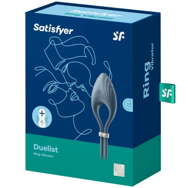 Duelist Ringvibrator Grau von Satisfyer Ring | Fesselliebe.de