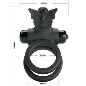 Doppelvibrierring mit Schwarzem Stimulator von Pretty Love Male