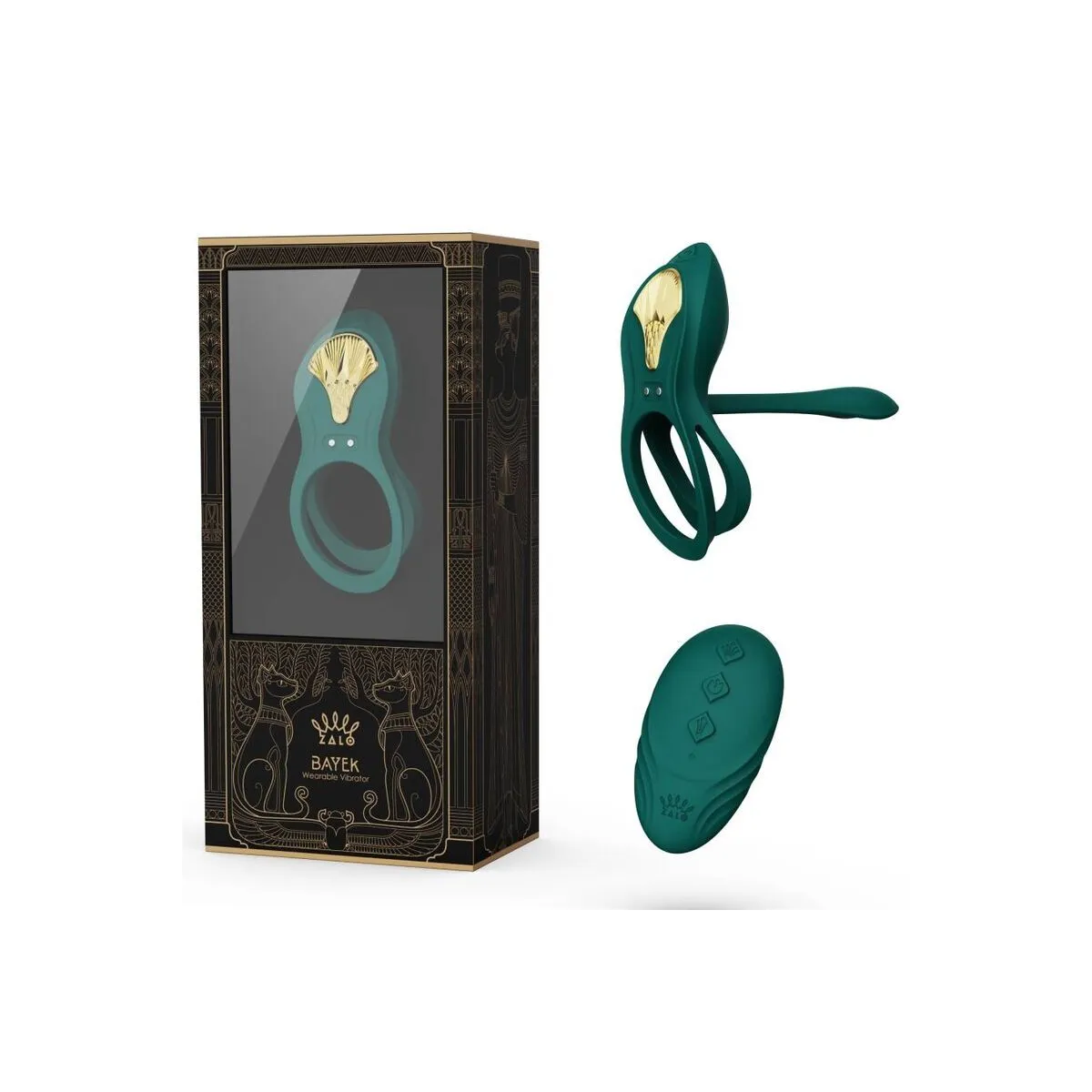 Bayek Vibrierender Paarring Grün von Zalo | Fesselliebe.de