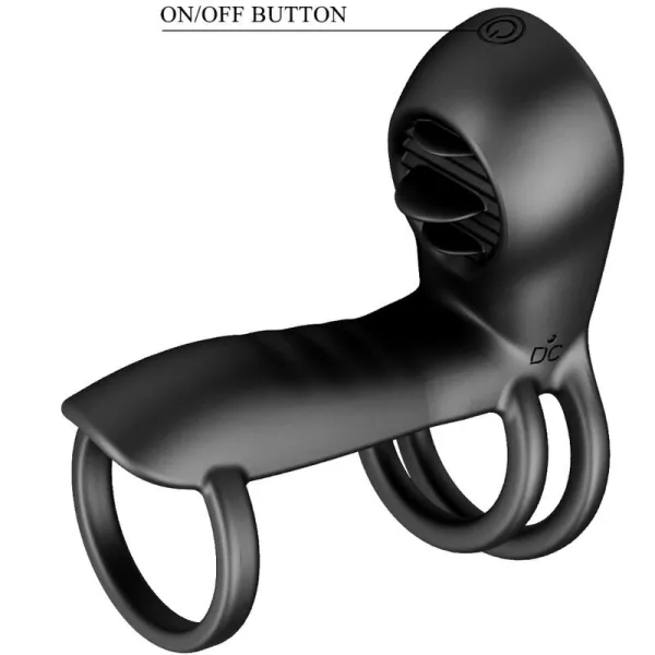 Jammy Penis-Hülle 12 Vibrationen mit wiederaufladbarer Silikon-Zunge von Pretty Love Male | Fesselliebe.de