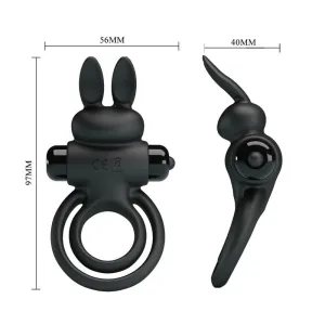 Vibrator Iii Rabbitring für Schwarzen Penis von Pretty Love Male