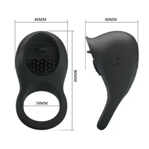 Vibrierender Penisring mit Schwarzer Zunge von Pretty Love Male