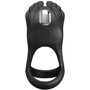 Silas Vibrant Penis Ring 7 Vibrationen Schwarzes Silikon von Pretty Love Male