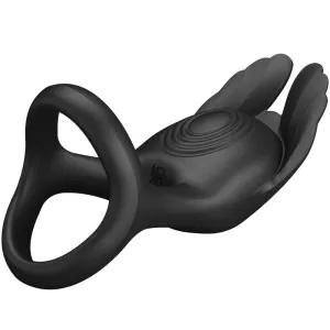 Silas Vibrant Penis Ring 7 Vibrationen Schwarzes Silikon von Pretty Love Male