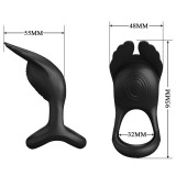 Silas Vibrant Penis Ring 7 Vibrationen Schwarzes Silikon von Pretty Love Male | Fesselliebe.de