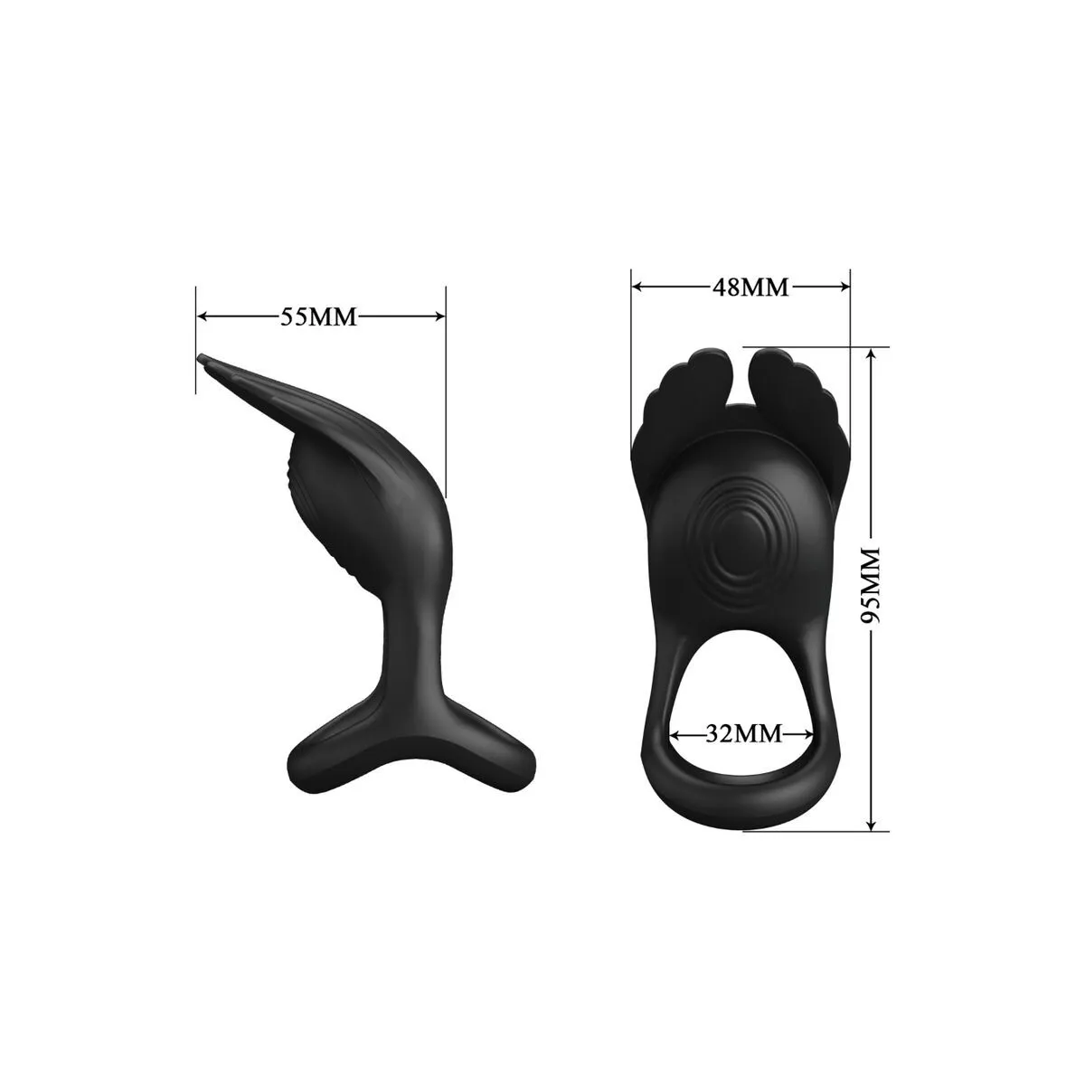 Silas Vibrant Penis Ring 7 Vibrationen Schwarzes Silikon von Pretty Love Male | Fesselliebe.de