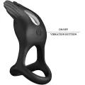 Silas Vibrant Penis Ring 7 Vibrationen Schwarzes Silikon von Pretty Love Male