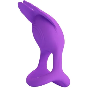 Silas Vibrant Penis Ring 7 Vibrationen Lila Silikon von Pretty Love Male