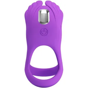 Silas Vibrant Penis Ring 7 Vibrationen Lila Silikon von Pretty Love Male