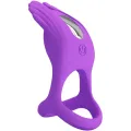 Silas Vibrant Penis Ring 7 Vibrationen Lila Silikon von Pretty Love Male