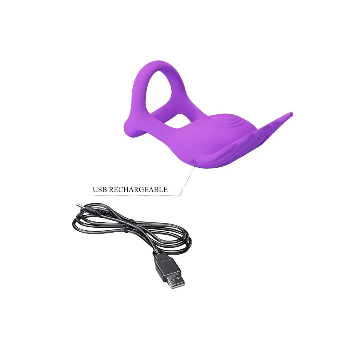 Silas Vibrant Penis Ring 7 Vibrationen Lila Silikon von Pretty Love Male | Fesselliebe.de