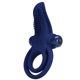 Bronson Doppelring mit Vibration Blau von Pretty Love Male | Fesselliebe.de