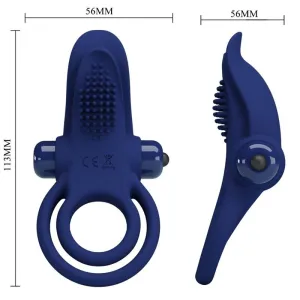 Bronson Doppelring mit Vibration Blau von Pretty Love Male