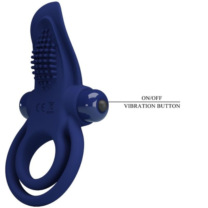 Bronson Doppelring mit Vibration Blau von Pretty Love Male | Fesselliebe.de