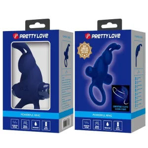 Jiro Rabbitring mit Vibration Blau von Pretty Love Male