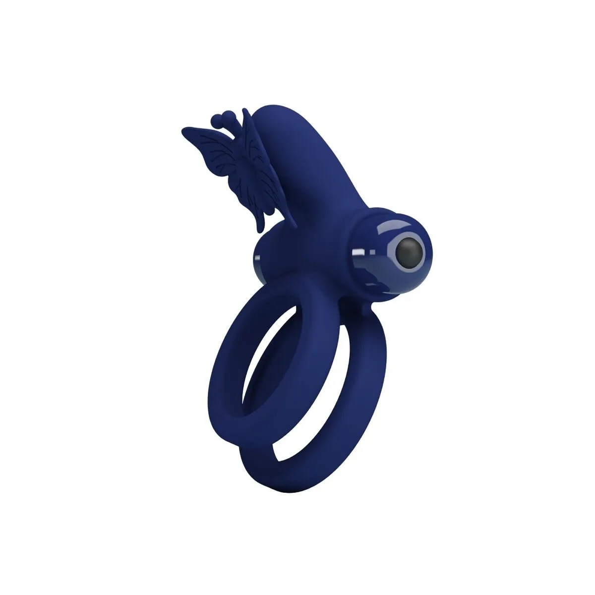 Jamele Doppelring mit Vibration & Schmetterlingstimulator Blau von Pretty Love Male | Fesselliebe.de