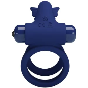 Jamele Doppelring mit Vibration & Schmetterlingstimulator Blau von Pretty Love Male