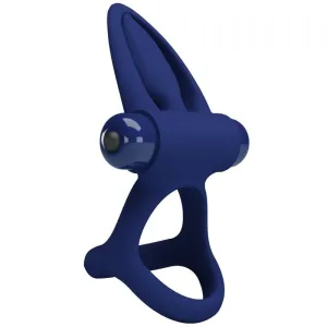 Mat Doppelring mit Vibration & Stimulator Blau von Pretty Love Male