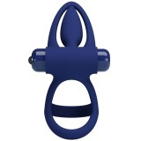 Mat Doppelring mit Vibration & Stimulator Blau von Pretty Love Male | Fesselliebe.de
