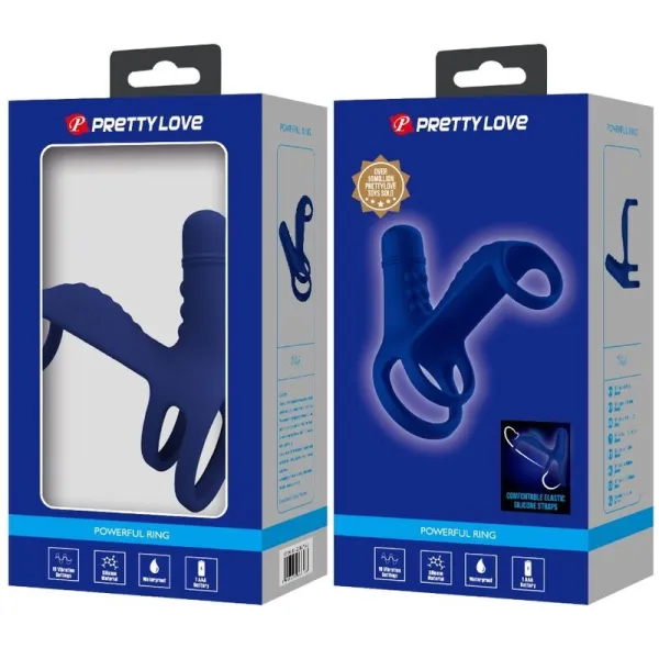 Elish Vibrationsring mit Verlngerung Blau von Pretty Love Male | Fesselliebe.de