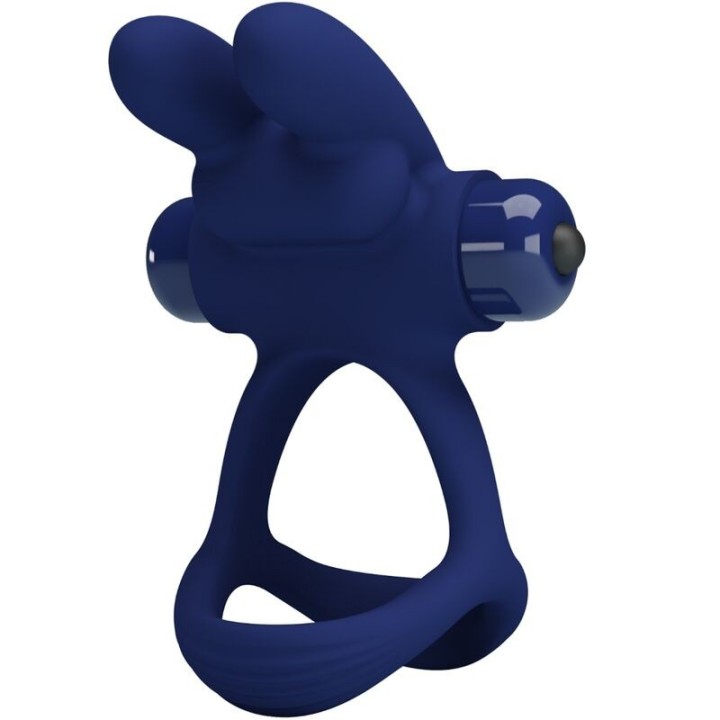 Francisco Doppelter Vibrationsring Rabbit Blau von Pretty Love Male | Fesselliebe.de