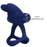 Francisco Doppelter Vibrationsring Rabbit Blau von Pretty Love Male | Fesselliebe.de