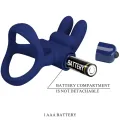 Francisco Doppelter Vibrationsring Rabbit Blau von Pretty Love Male