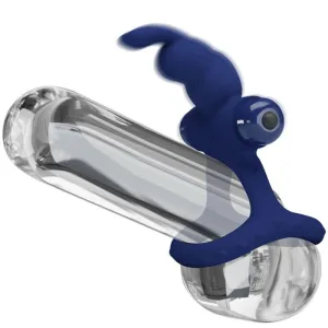Luchito Doppelvibrierender Ring Rabbit Blau von Pretty Love Male