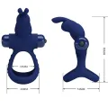 Luchito Doppelvibrierender Ring Rabbit Blau von Pretty Love Male
