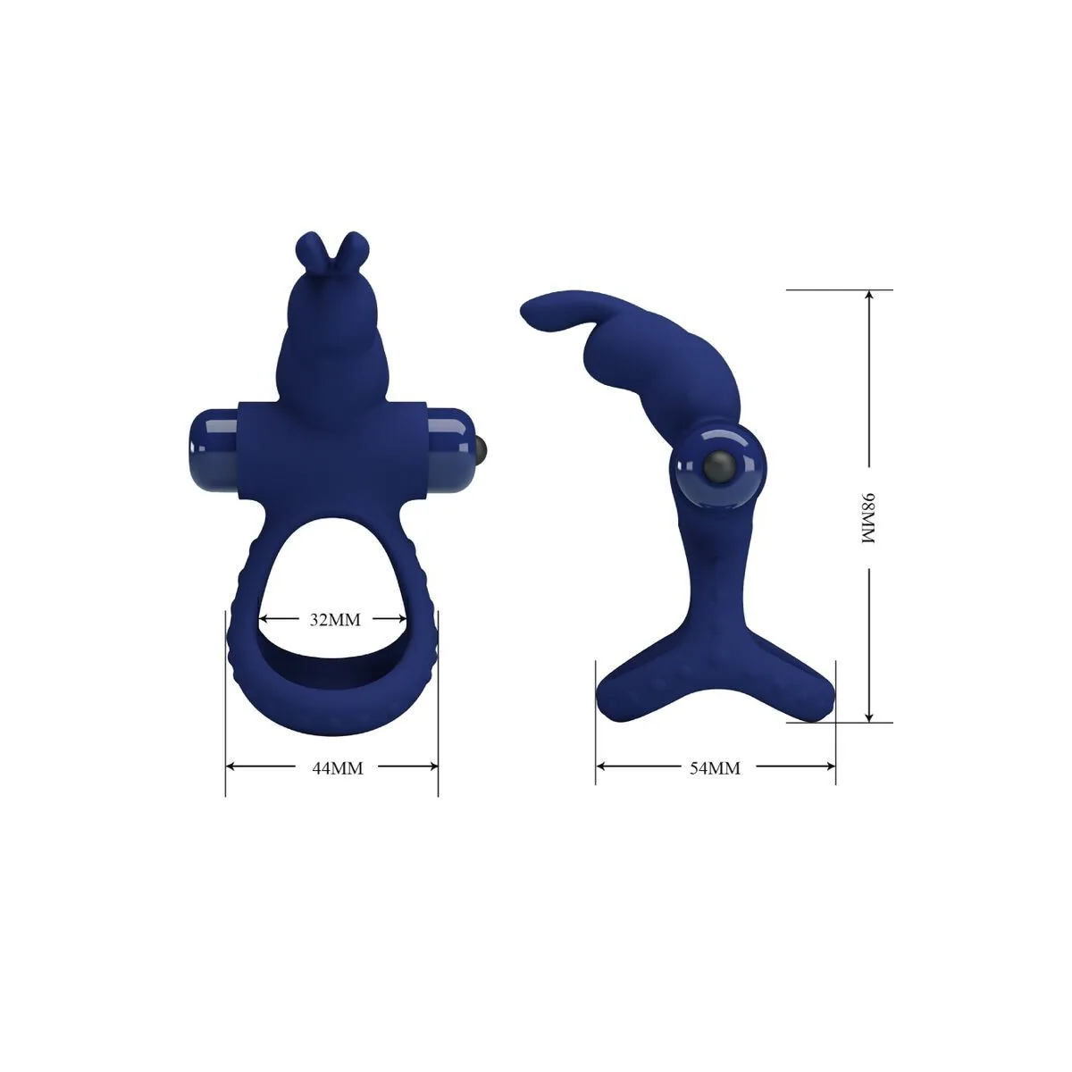 Luchito Doppelvibrierender Ring Rabbit Blau von Pretty Love Male | Fesselliebe.de