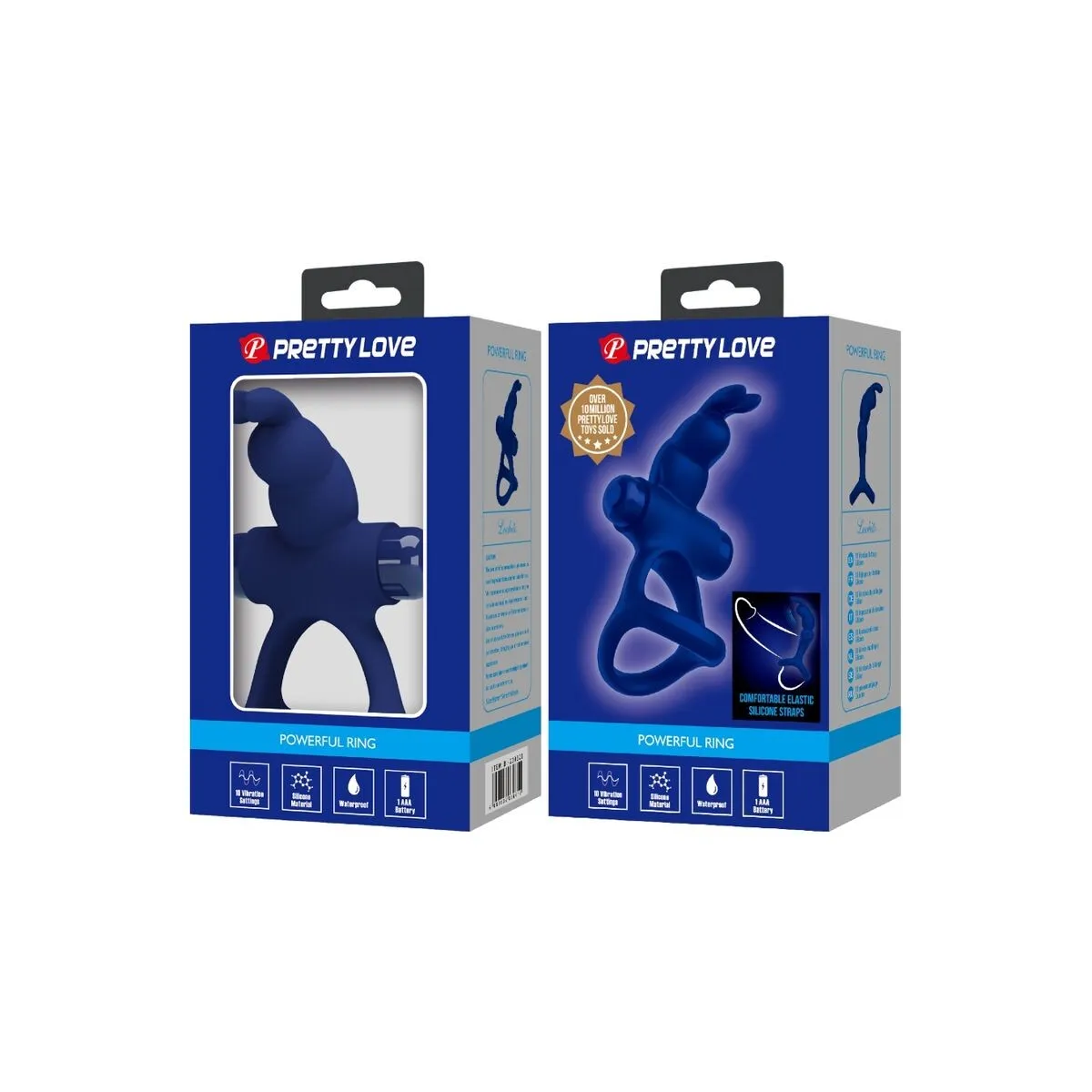Luchito Doppelvibrierender Ring Rabbit Blau von Pretty Love Male | Fesselliebe.de