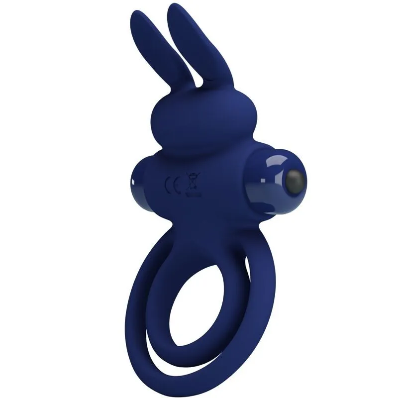 Darey Doppelter Vibrationsring Rabbit Blau von Pretty Love Male | Fesselliebe.de