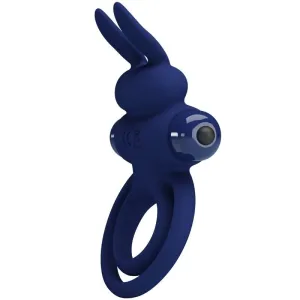 Darey Doppelter Vibrationsring Rabbit Blau von Pretty Love Male