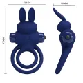 Darey Doppelter Vibrationsring Rabbit Blau von Pretty Love Male