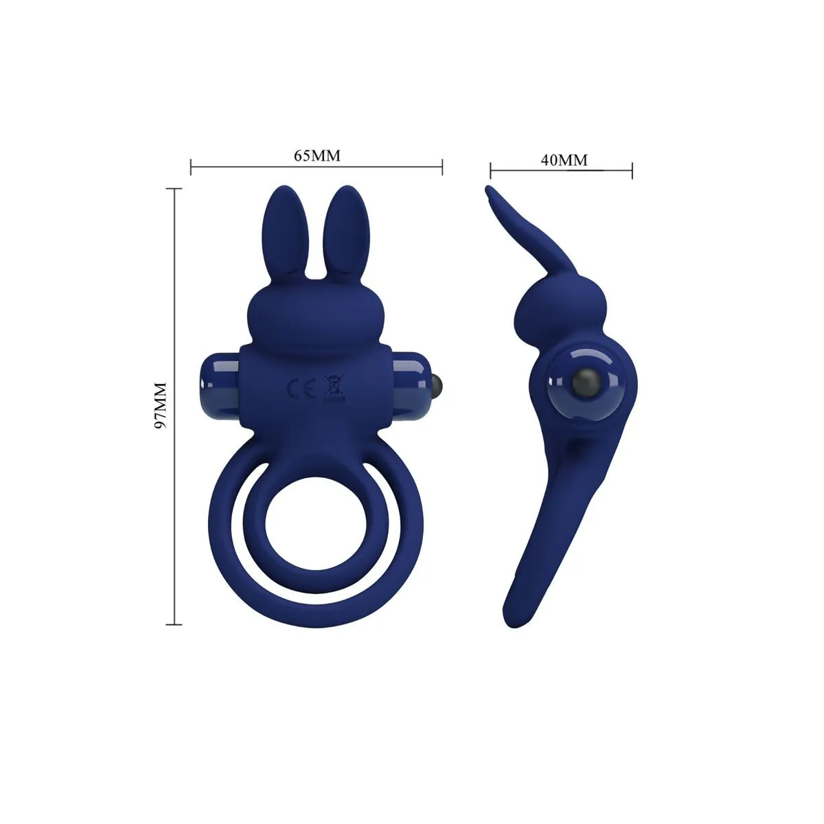 Darey Doppelter Vibrationsring Rabbit Blau von Pretty Love Male | Fesselliebe.de