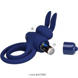 Darey Doppelter Vibrationsring Rabbit Blau von Pretty Love Male | Fesselliebe.de