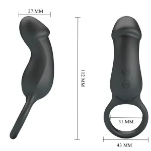 Trae Vibrationsring mit Schwarzem Stimulator von Pretty Love Male