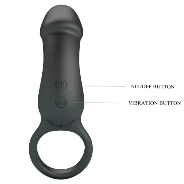 Trae Vibrationsring mit Schwarzem Stimulator von Pretty Love Male | Fesselliebe.de