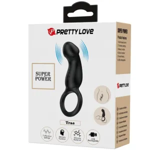 Trae Vibrationsring mit Schwarzem Stimulator von Pretty Love Male