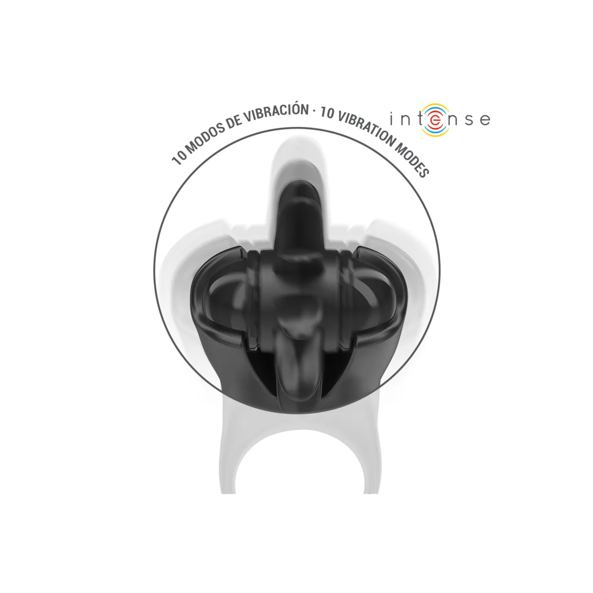 Mabel Vibrationsring 10 Vibrationen mit Klitorisstimulator Schwarz von Intense Couples Toys | Fesselliebe.de