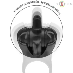 Mabel Vibrationsring 10 Vibrationen mit Klitorisstimulator Schwarz von Intense Couples Toys