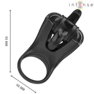 Mabel Vibrationsring 10 Vibrationen mit Klitorisstimulator Schwarz von Intense Couples Toys