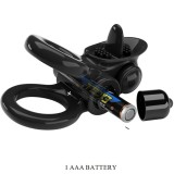 Passionate Ring Doppelter Vibrationsring + Klitoris-Stimulator Schwarz von Pretty Love | Fesselliebe.de