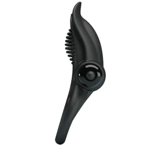 Doppelter Vibrationsring + Klitorisstimulator 10 Vibrationen Schwarz von Pretty Love