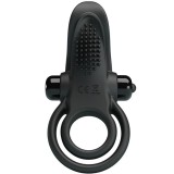 Doppelter Vibrationsring + Klitorisstimulator 10 Vibrationen Schwarz von Pretty Love | Fesselliebe.de