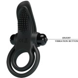 Doppelter Vibrationsring + Klitorisstimulator 10 Vibrationen Schwarz von Pretty Love | Fesselliebe.de